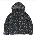 PRINTE CORDUROY BLACK PUFFER JACKETS