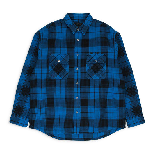 PLAID FLANNEL LS SHIRT BLUE CASUAL BUTTON-DOWN SHIRTS