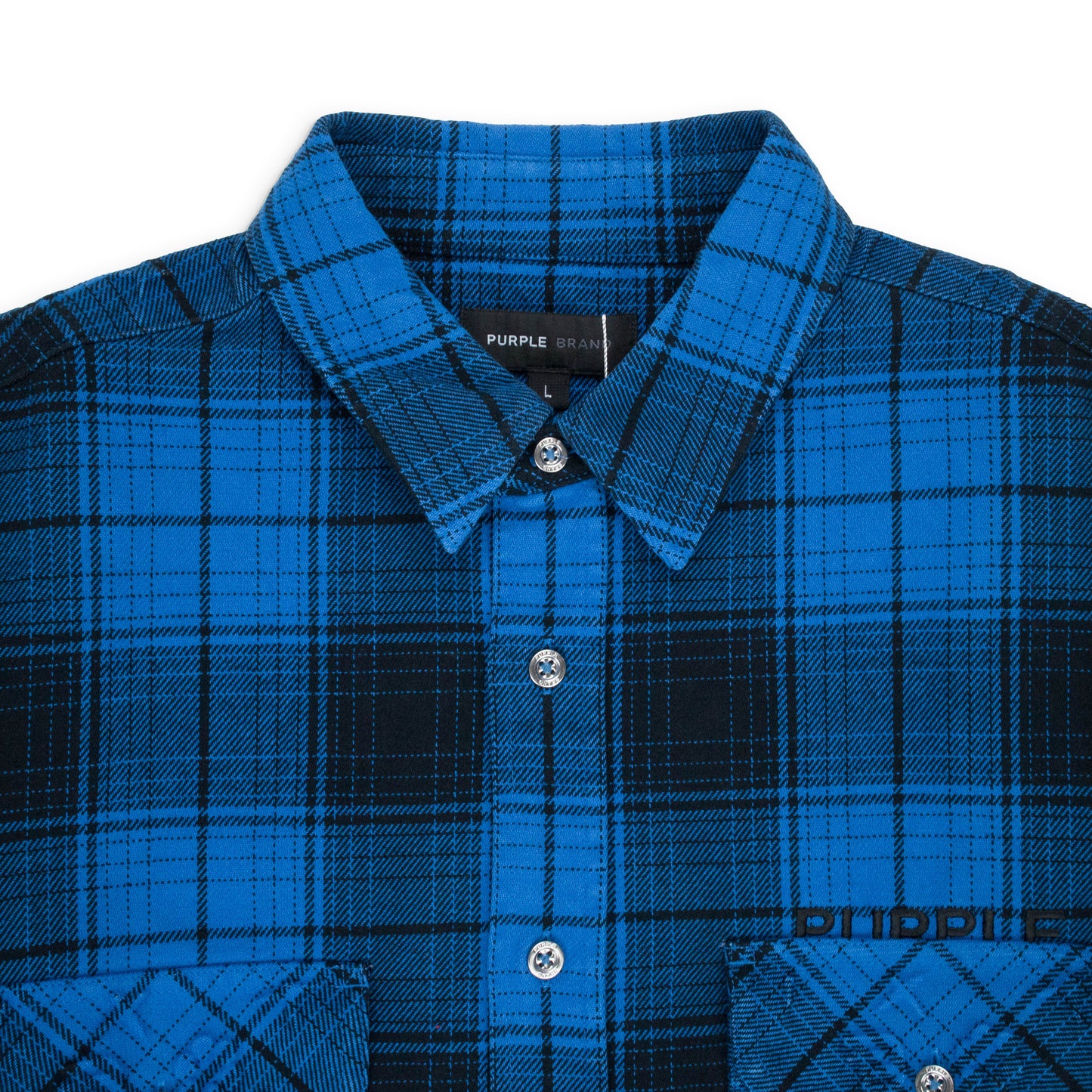 PLAID FLANNEL LS SHIRT BLUE CASUAL BUTTON-DOWN SHIRTS