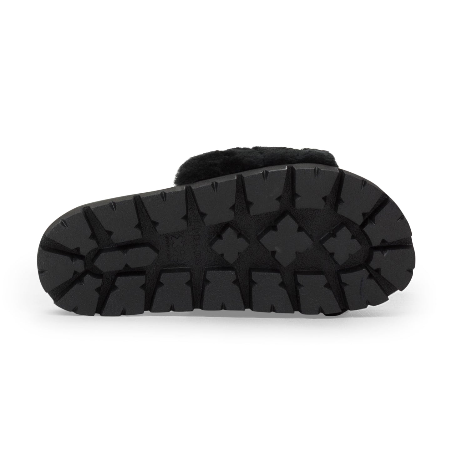 BLACK FUR SLIDES BLACK SLIPPERS