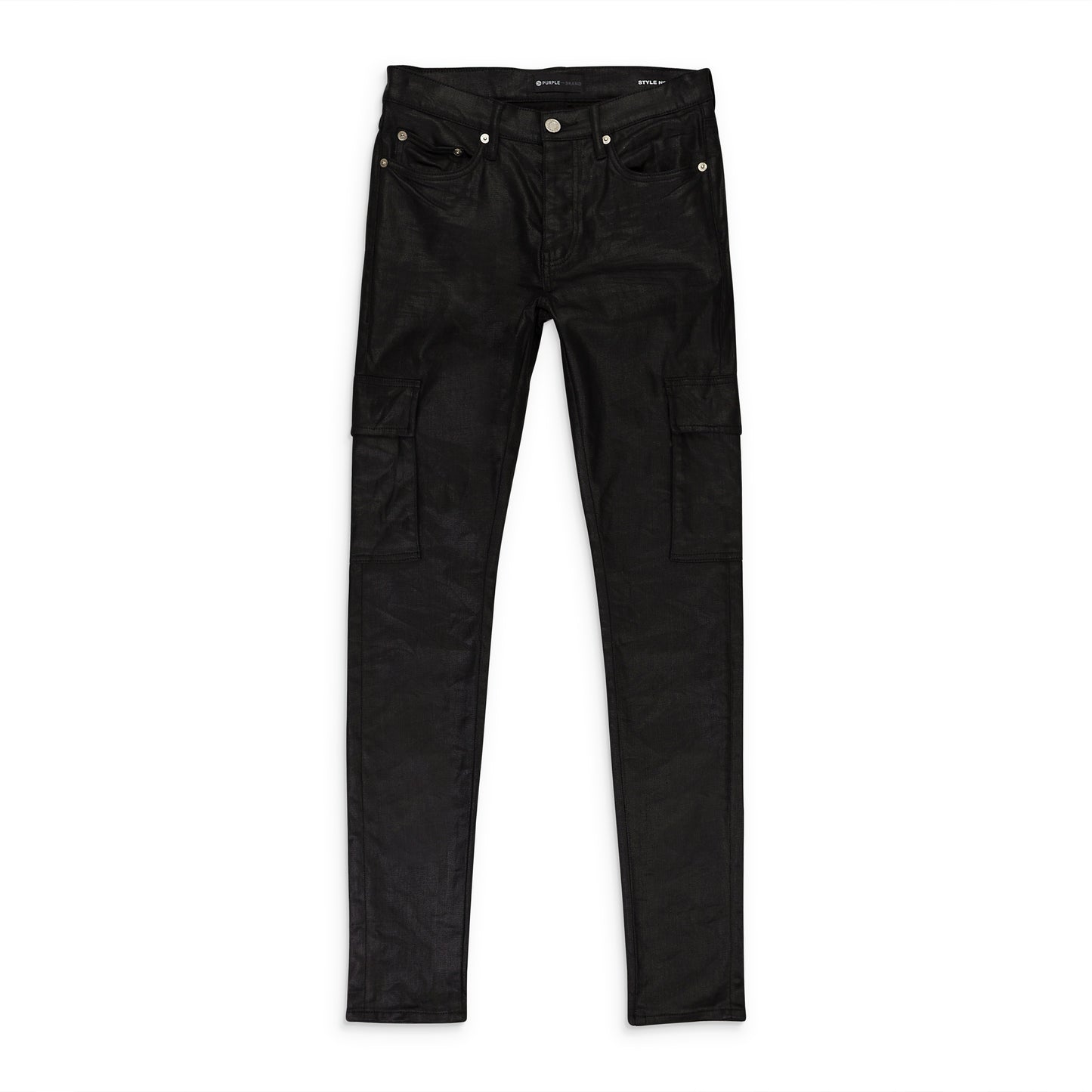 TAR COATED CARGO Black SKINNY JEANS