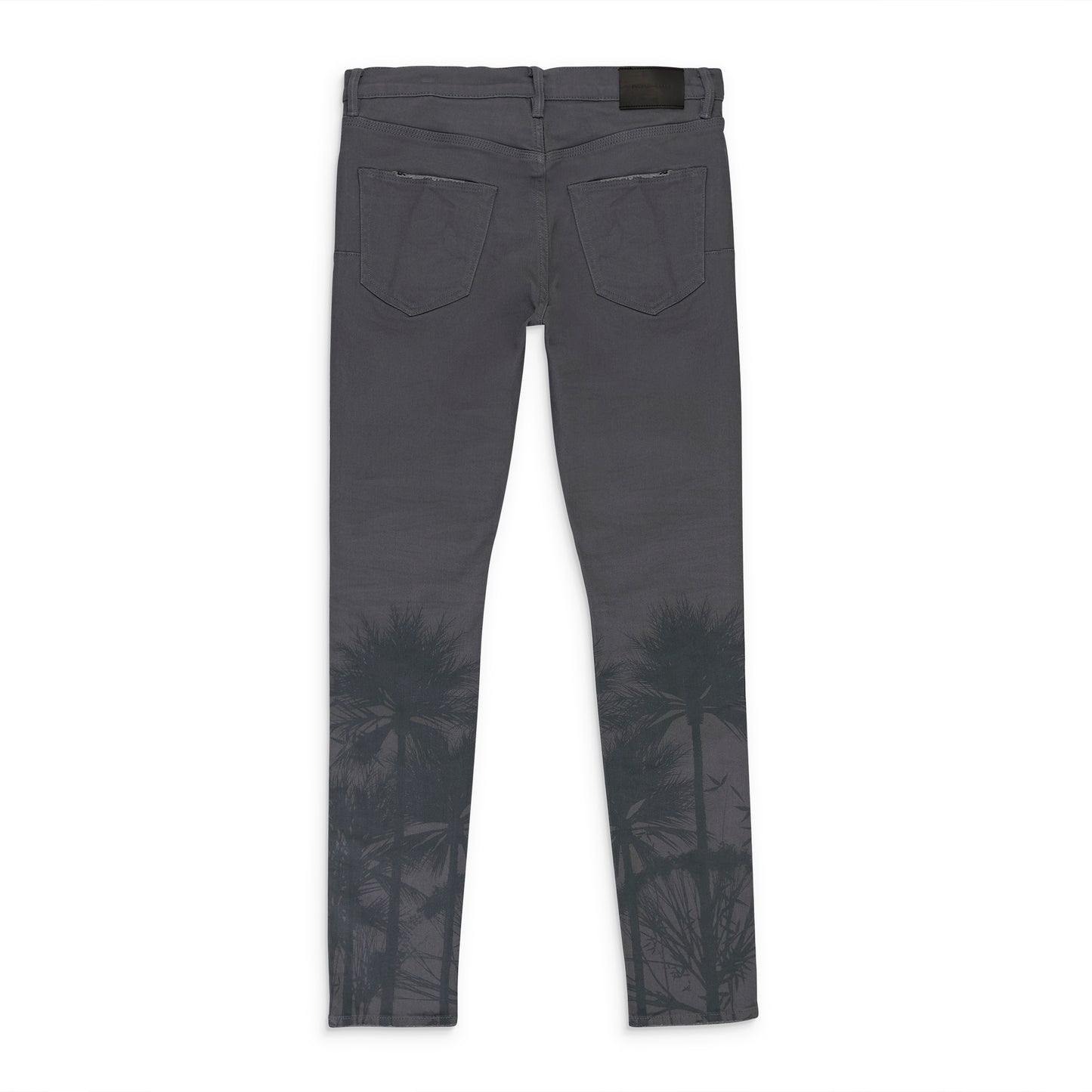 PALMS PRINT CHARCOAL SKINNY JEANS