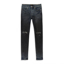 MID INDIGO COLOR COATED GRADIENT Black SKINNY JEANS