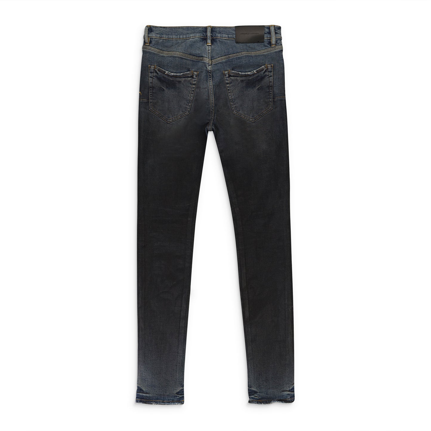 MID INDIGO COLOR COATED GRADIENT Black SKINNY JEANS