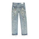 LIGHT WITH HEAVY REPAIRS AND PAINTS Indigo SKINNY JEANS