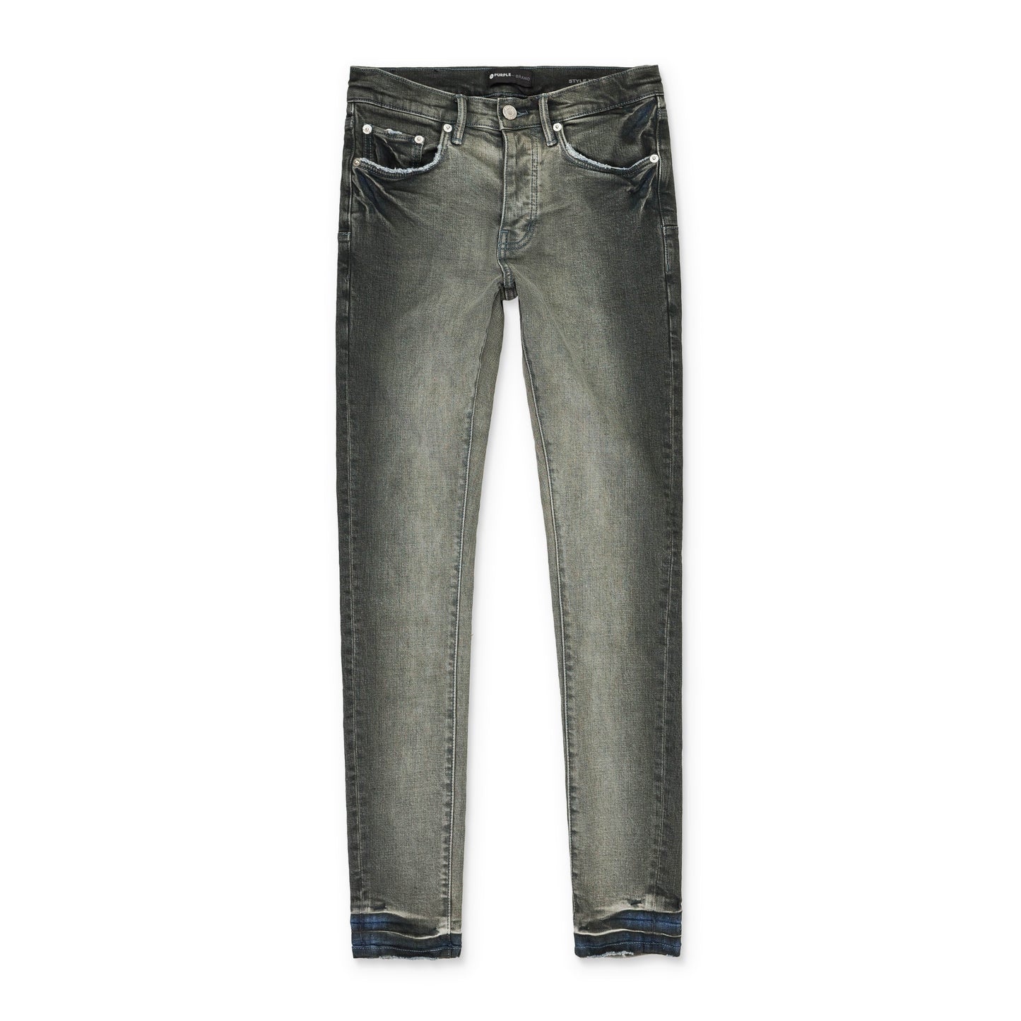 WITH SIDE STRIPE FADED GUNMETAL SKINNY JEANS