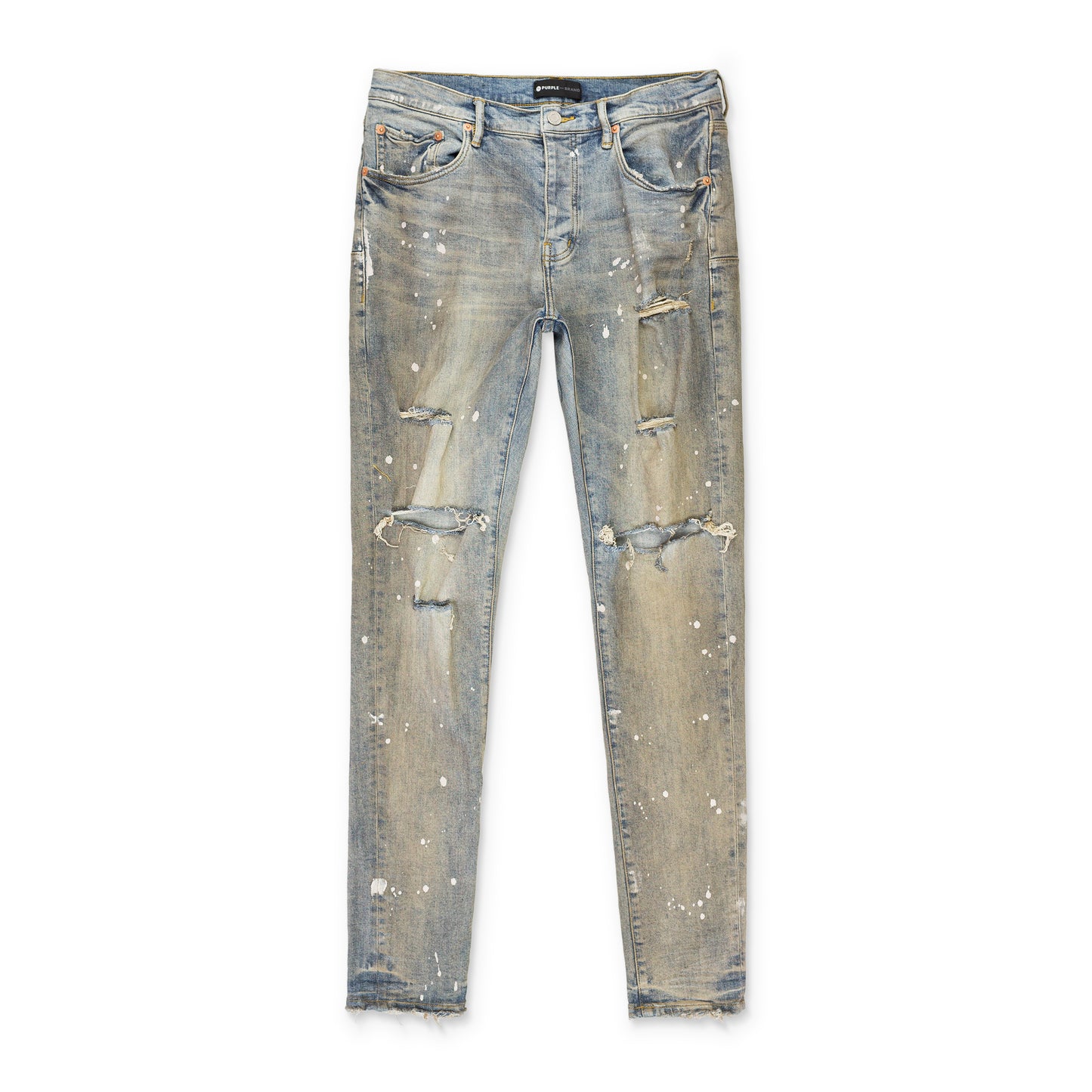 LT PAINT GREY COATED Indigo SKINNY JEANS