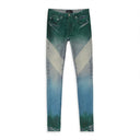 LIGHT MULTI DARK COLOR COATED DIAGONAL Indigo SKINNY JEANS