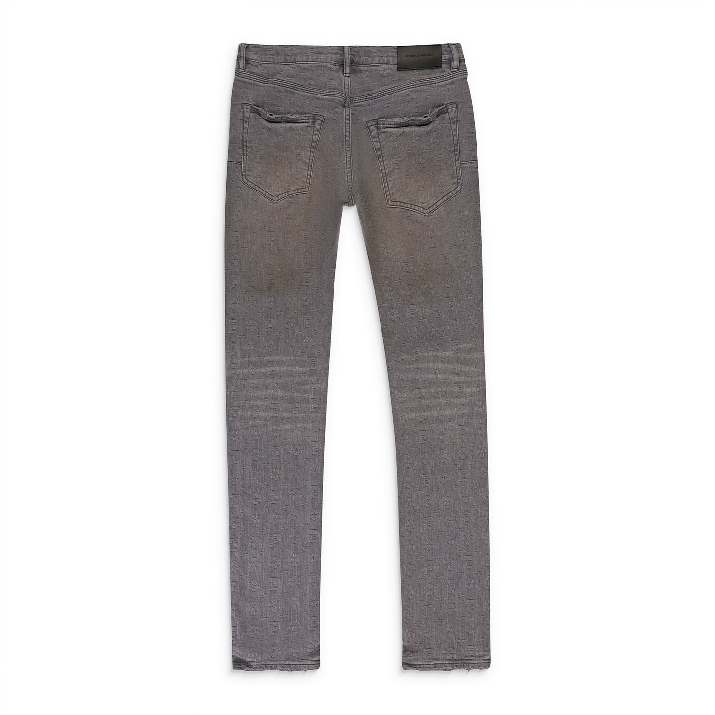 WASHED JACQUARD GREY SKINNY JEANS