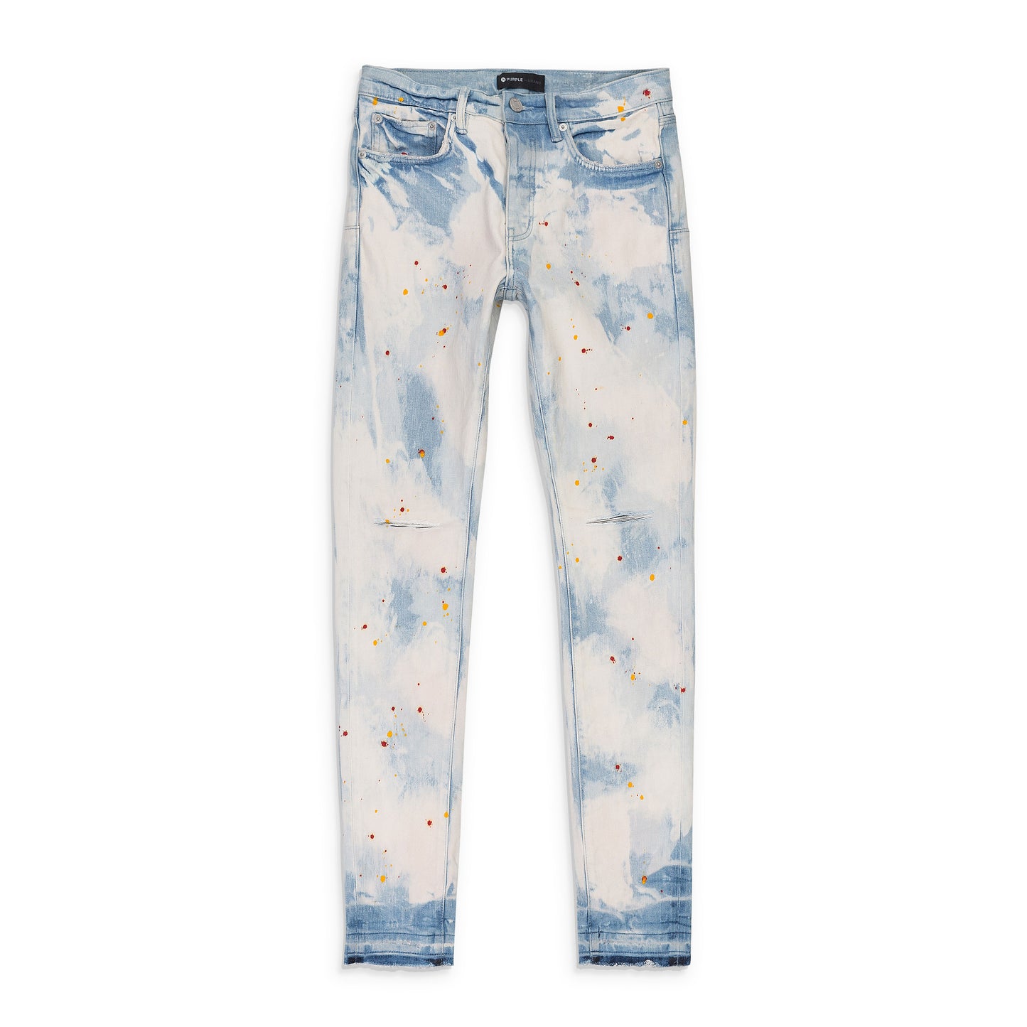 LIGHT FADED BLEACHED OUT SPLATTER Indigo SKINNY JEANS