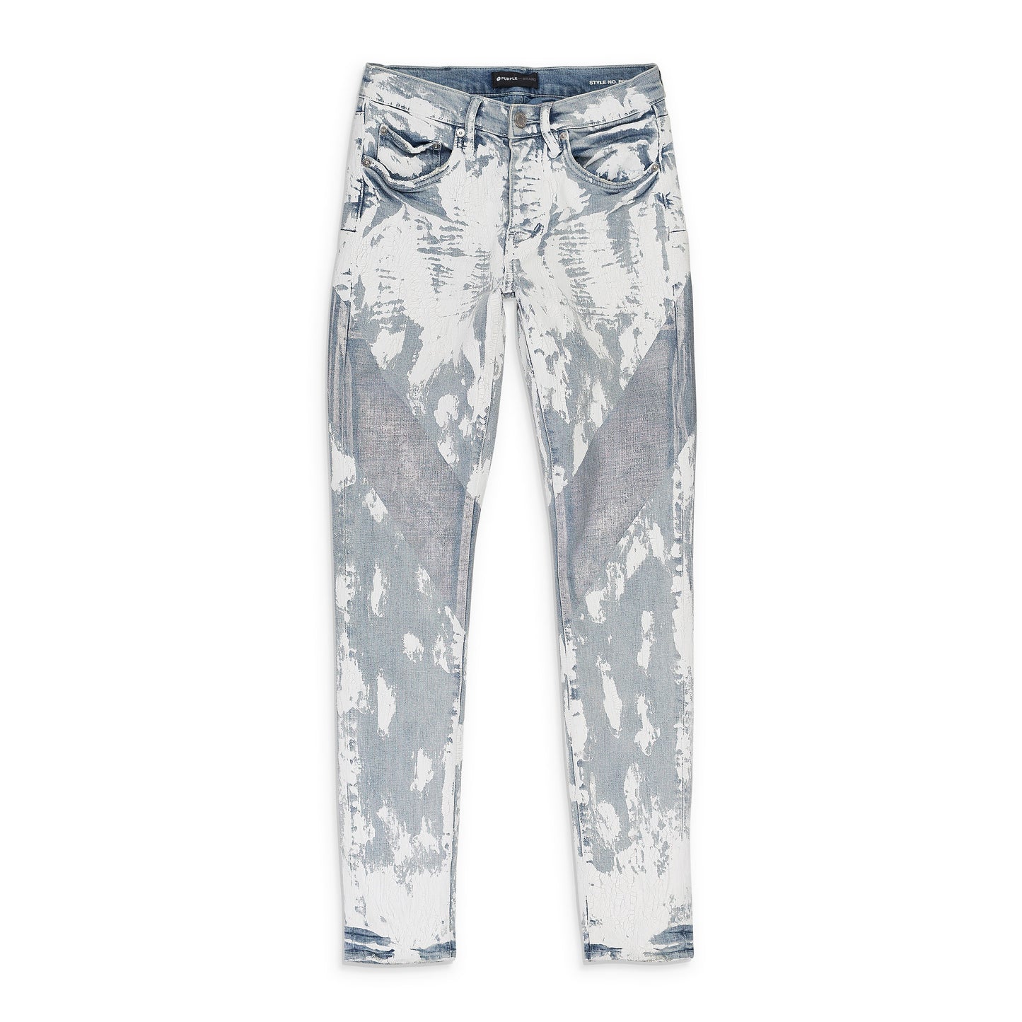 LIGHT CRACKLE PAINT WITH FOIL Indigo SKINNY JEANS