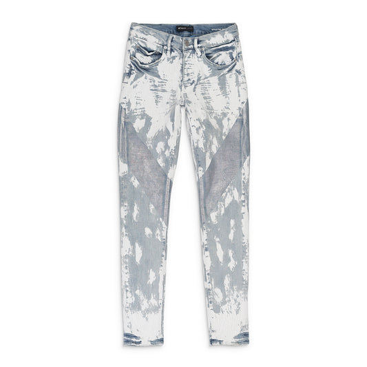 LIGHT CRACKLE PAINT WITH FOIL Indigo SKINNY JEANS