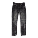 JACQUARD SLIM STRAIGHT BLACK SKINNY JEANS