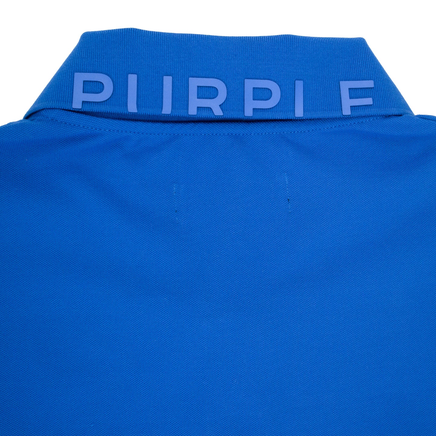 PIQUE KNIT POLO BLUE POLO SHIRTS