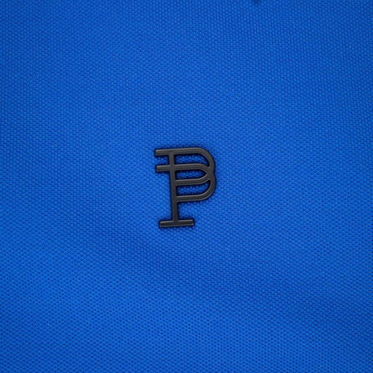 PIQUE KNIT POLO BLUE POLO SHIRTS