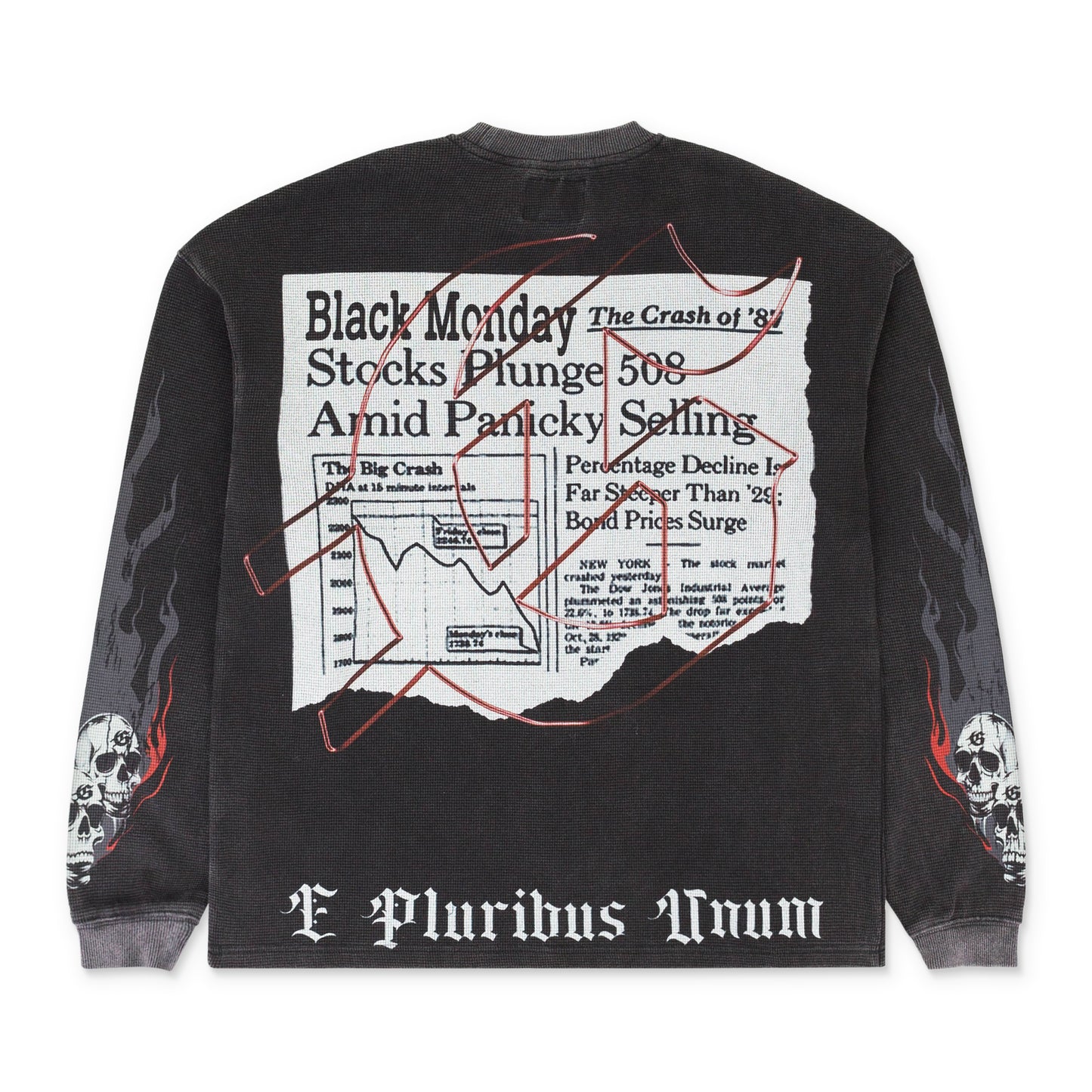 BLACK MONDAY THERMAL L/S BLACK WASH T-SHIRT