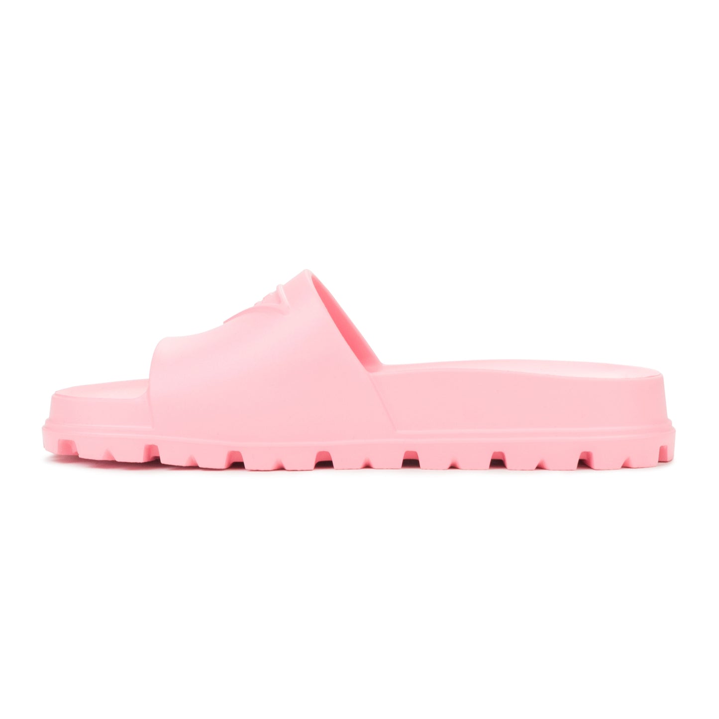 RUBBER LOGO SLIDES PINK SLIPPERS