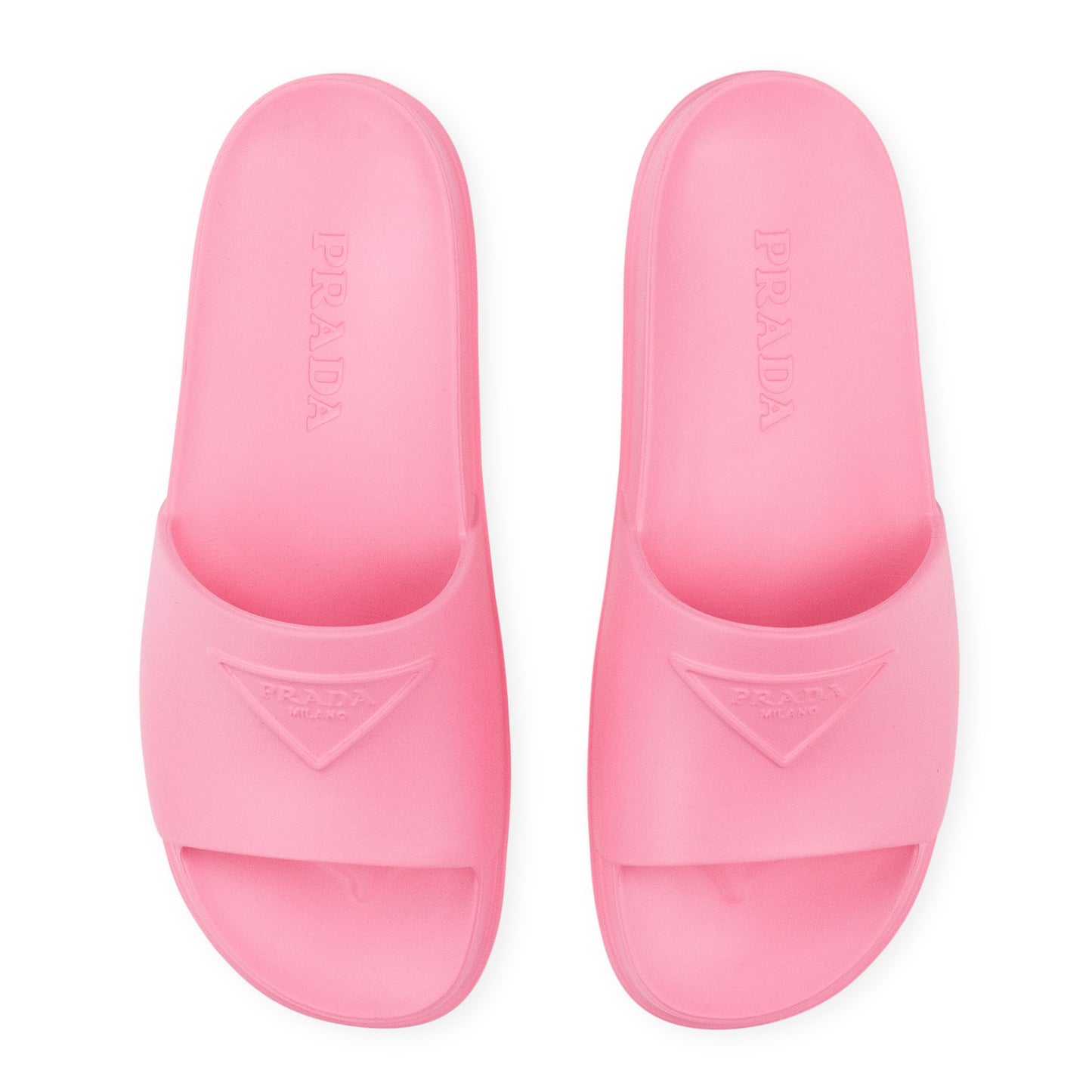 RUBBER LOGO SLIDES PINK SLIPPERS