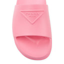 RUBBER LOGO SLIDES PINK SLIPPERS