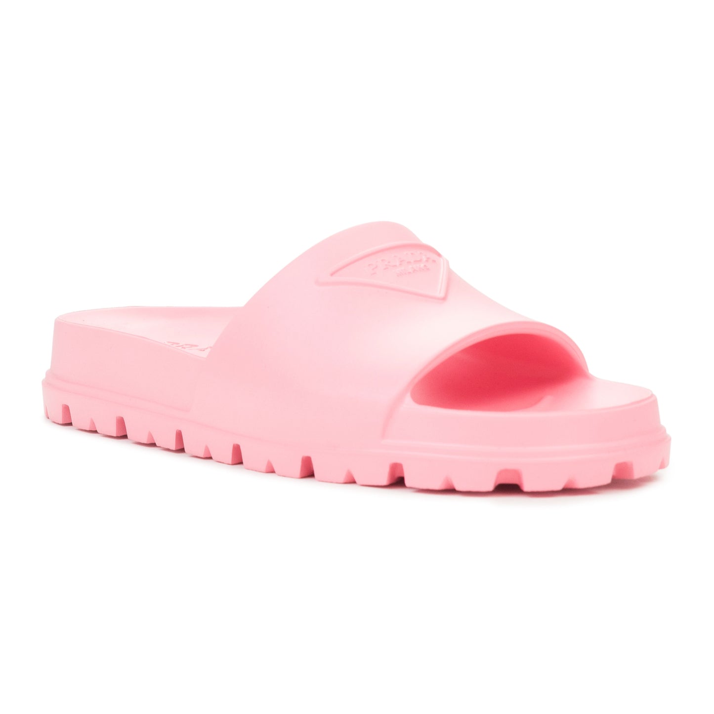 RUBBER LOGO SLIDES PINK SLIPPERS