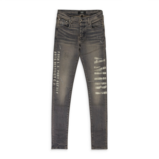 MILITARY STENCIL GREY SKINNY JEANS