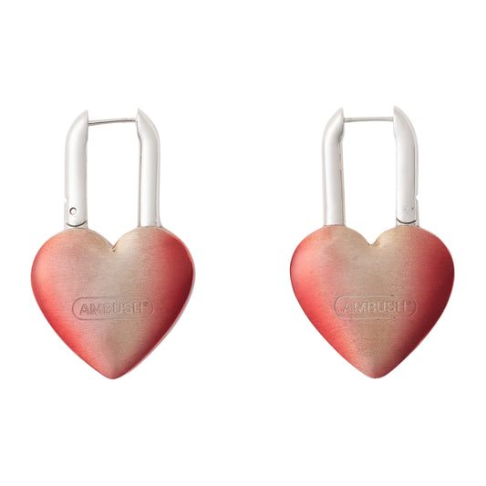 FIRE HEART PADLOCK EARRINGS