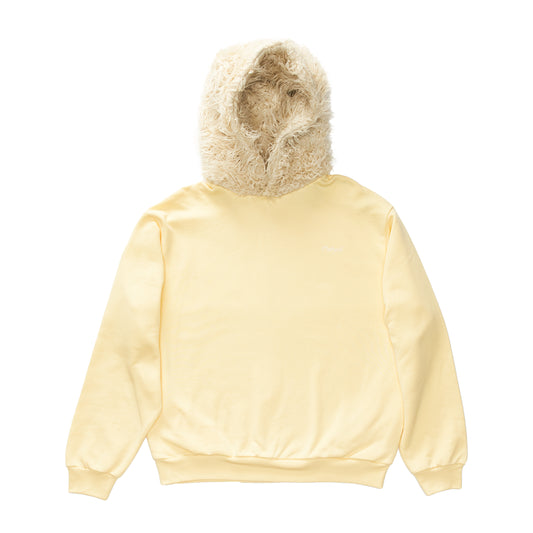 FUAX FUR HOODED SWEATSHIRT