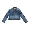 STRETCH DENIM SHIRT BADGES WASH