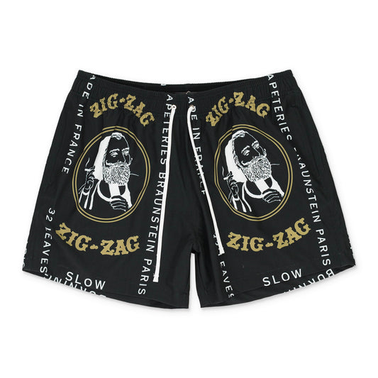 ZIG ZAG BLACK SWIM TRUNKS