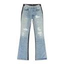 COMBO DISTRESSED VINTAGE INDIGO BLACK BOOTLEG JEANS