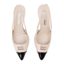 LOGO SLINGBACK PUMPS WHITE/BLACK PUMPS