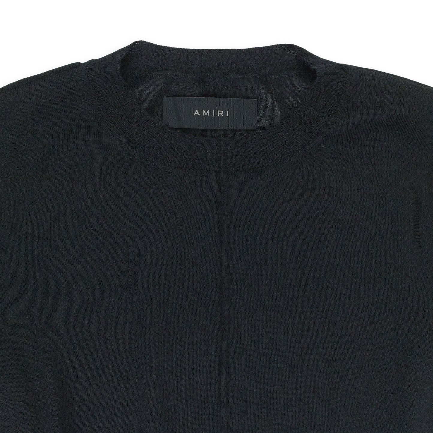 DISTRESSED CASHMERE BLACK JUMPER