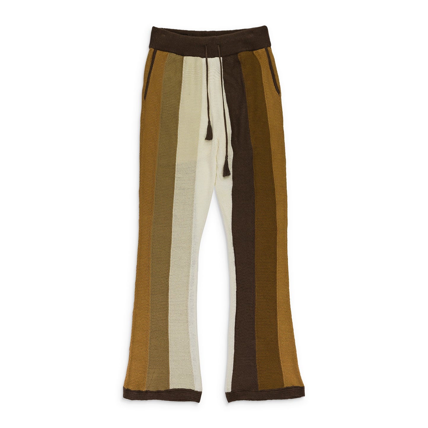 COLOR-BLOCK DRAWSTRING BROWN PANTS