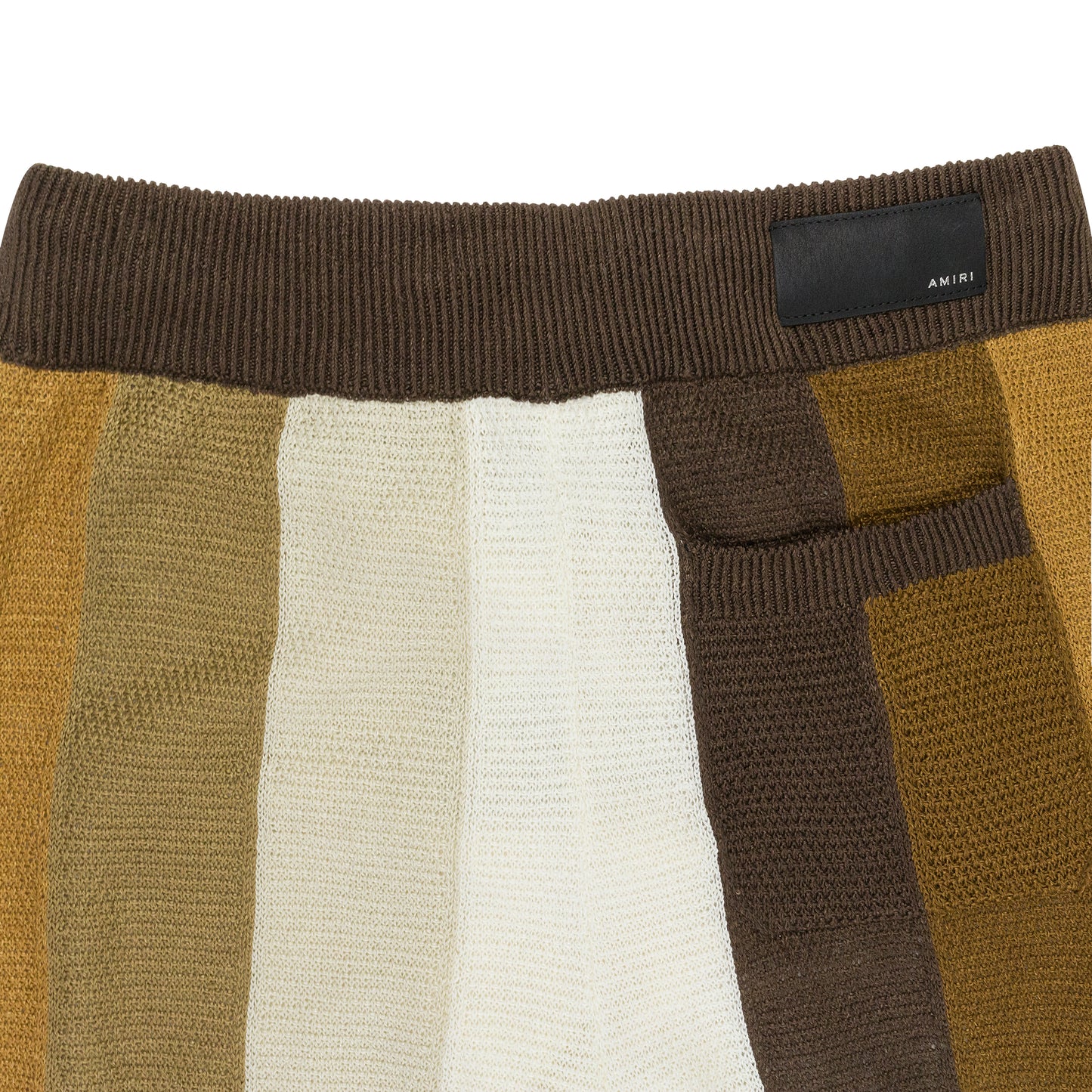 COLOR-BLOCK DRAWSTRING BROWN PANTS