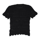LOVE CROCHET BLACK KNIT TOP