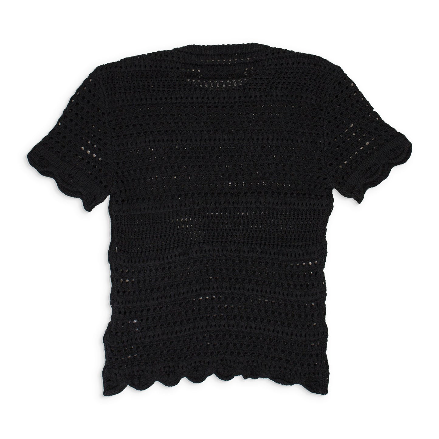 LOVE CROCHET BLACK KNIT TOP