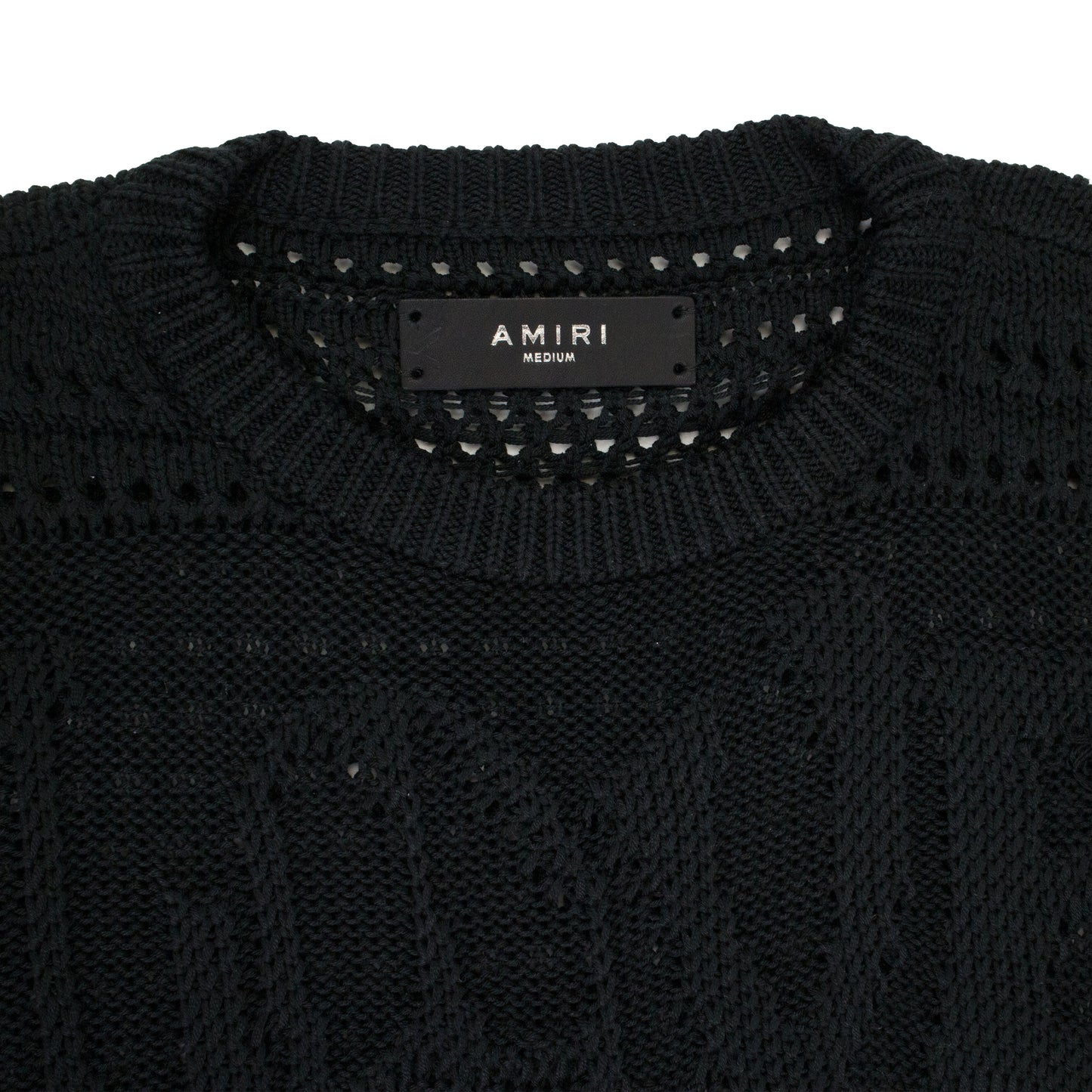 LOVE CROCHET BLACK KNIT TOP