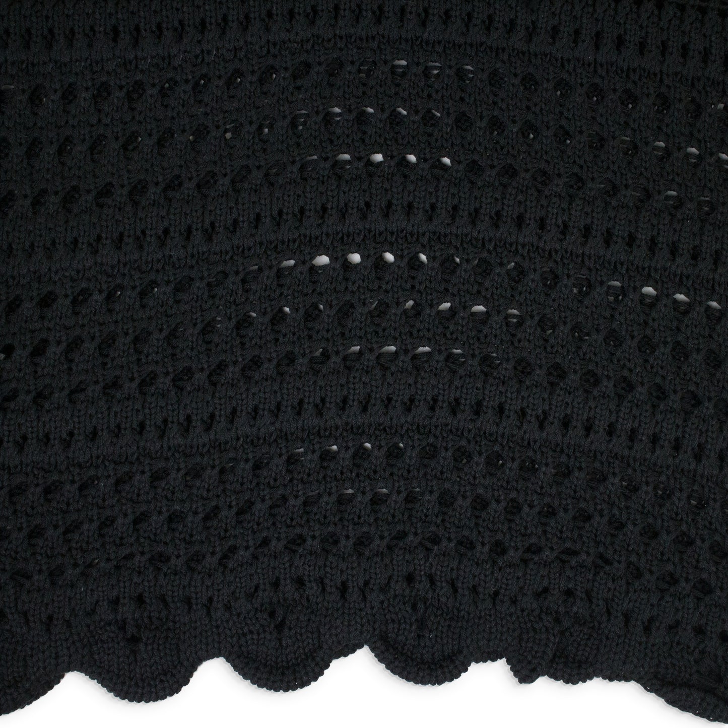 LOVE CROCHET BLACK KNIT TOP