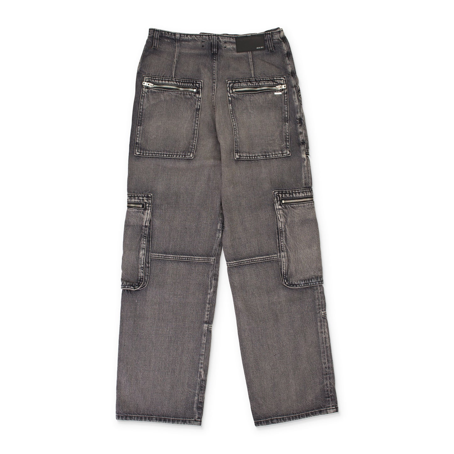 LOOSE STRAIGHT AGED BLACK CARGO PANTS