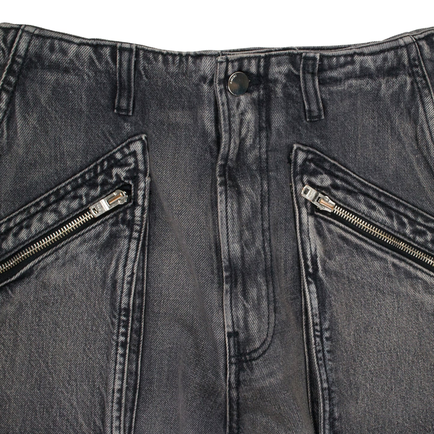 LOOSE STRAIGHT AGED BLACK CARGO PANTS