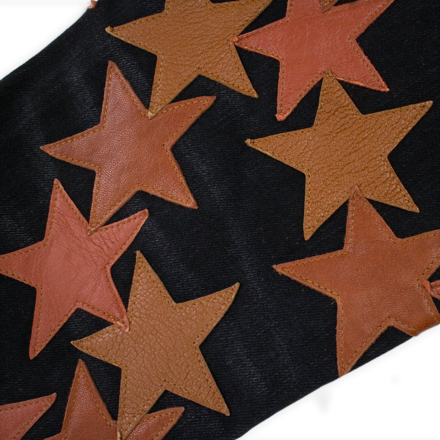 LEATHER STAR APPLIQUE CHEMIST AGED BLACK JEANS