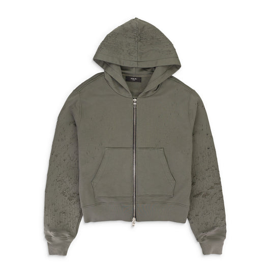 SHOTGUN FITTED ZIP UP MILITARY GREEN HOODIE