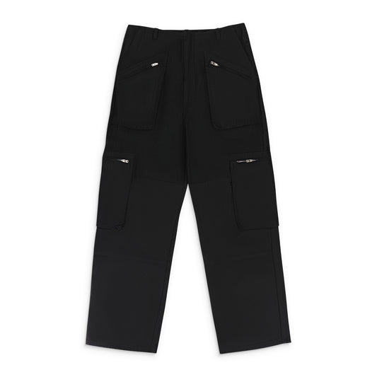 STRAIGHT LEG LOOSE BLACK CARGO PANTS