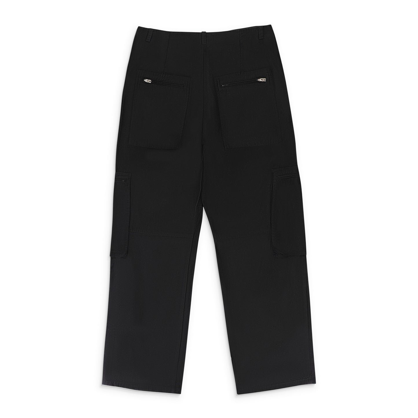 STRAIGHT LEG LOOSE BLACK CARGO PANTS