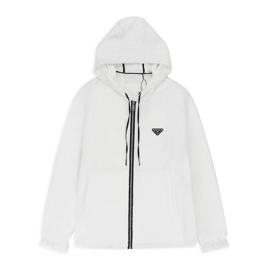 TRIANGLE LOGO HOODIE WHITE HOODIES