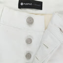 HEAVY REPAIR WITH PLAID PATCH White SKINNY JEANS