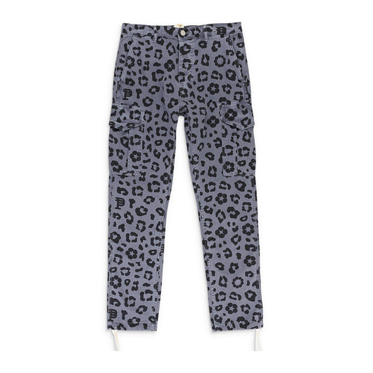 BLACK MONOGRAM LEOPARD PRINT  Black CARGO PANT