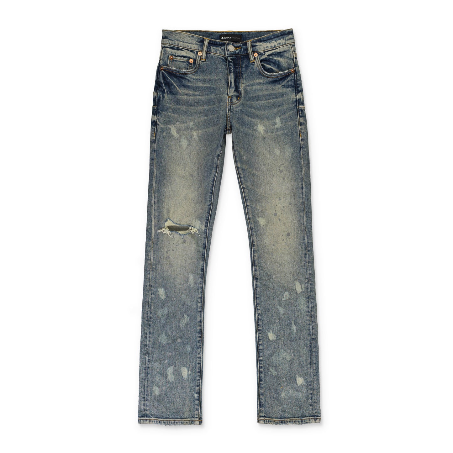 MID ACID BLEACH Indigo SKINNY JEANS