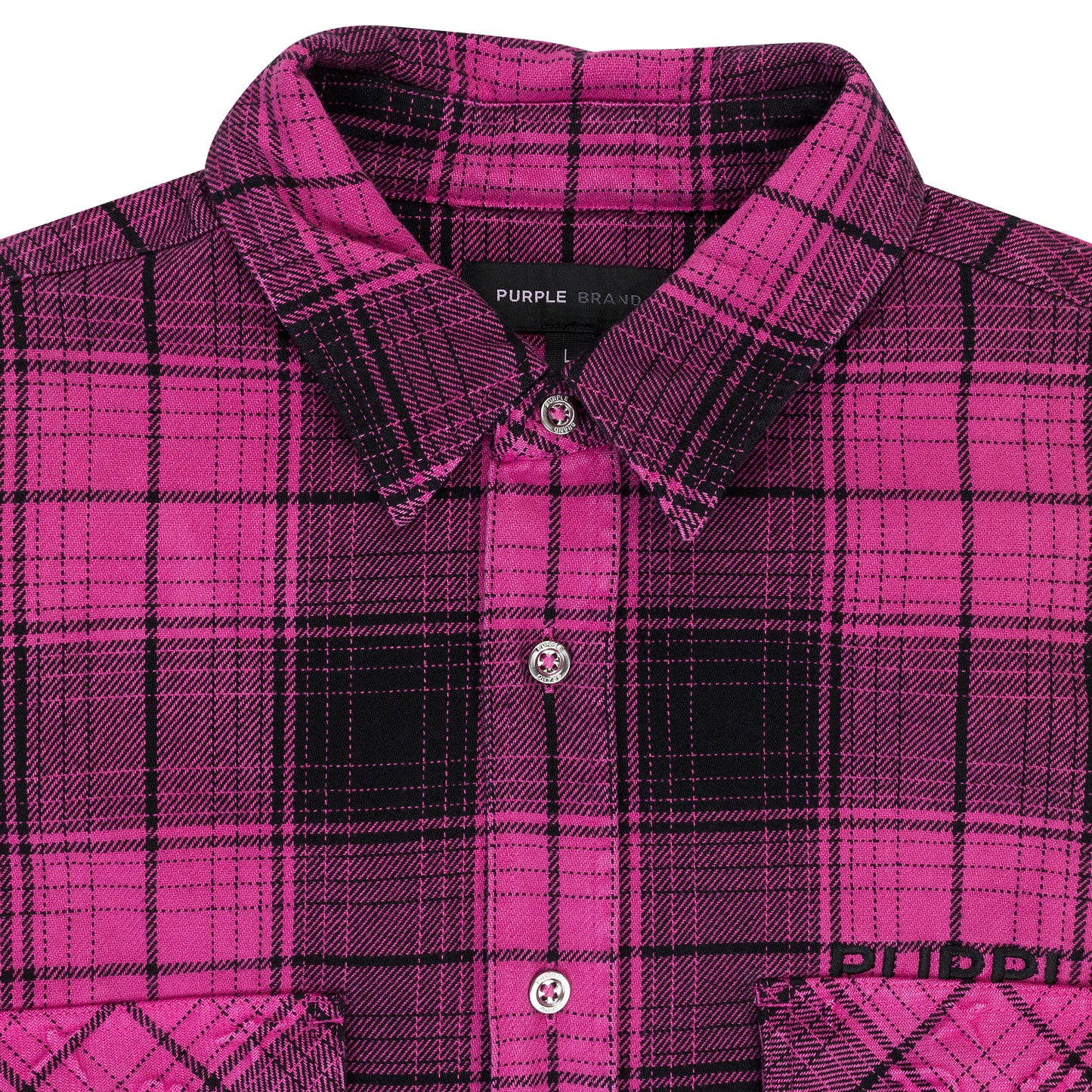 PLAID FLANNEL LS SHIRT PINK CASUAL BUTTON-DOWN SHIRTS