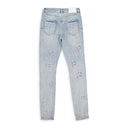 LIGHT EMBROIDERY PUNCH P PLAID Indigo SKINNY JEANS